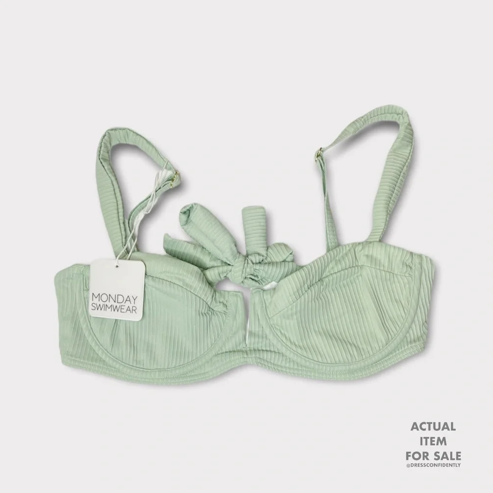 Monday Swimwear Sage Green Ribbed Underwire Bikini Top